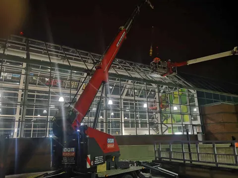 Replacing atrium glass