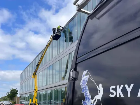 Replacing glass curtain wall