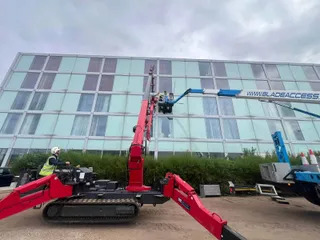 Repairing Glazing With Cherry Picker