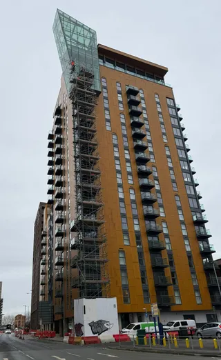 A high rise building with glazing